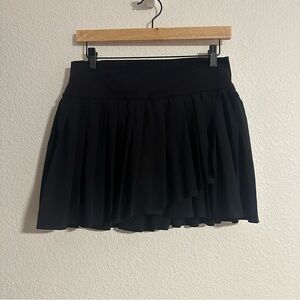 Offline By Aerie Tiebreaker Pleated Mini Skort Women Medium Black Athleisure